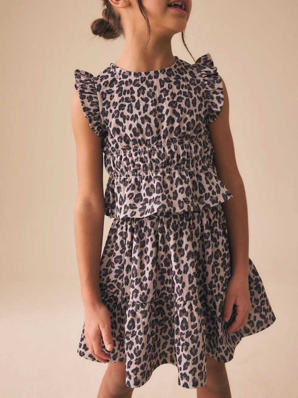 Girls Leopard Print Skirt and Top Set - NWT 7yrs